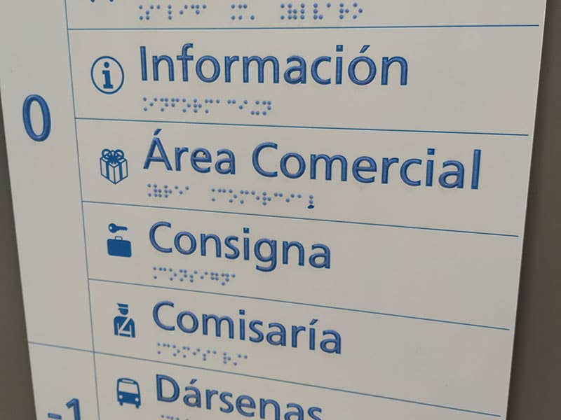 Señalética en Braille